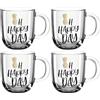 LEONARDO HOME EMOZIONE 046412 - Set di 4 tazze da 400 ml, colore: Trasparente