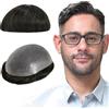 Lordhair Protesi Capelli Uomo, Pelle Super Sottile da 0,08 mm Parrucca da Uomo per Sistema Capillare da 8x10 Pollici Dimensione Della Base