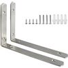Sayayo Staffe per Mensole Pesanti 20CM Staffe per Mensole in Acciaio Inox Spessore 4MM Staffe a L Argento Supporti Staffa Mensola da Parete Squadrette Angolari, 2 Pezzi, EJ5208-2P