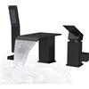 BAITUJIE Rubinetto per Vasca 3 Fori, Miscelatore Vasca da Bagno con Doccetta 3 Fori, Nero Rubinetto per Bordo Vasca Cascata, BTJ006RFB