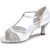 Roch Valley Dancewear Central Ladies Ballroom Shoes, Lucina-Scarpe da Ballo da Donna, Argento, 6 UK