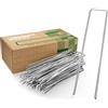 GardenGloss Picchetti in Acciaio Zincato (25 Pezzi) - Picchetti per Telo di Pacciamatura, Recinzione e Camping - 150mm di Lunghezza, 30mm di Larghezza, Ø 3mm