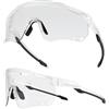 ROCKBROS Occhiali da Sole Ciclismo Antiappannamento, Occhiali Sportivi Fotocromatici per Bici MTB, Protezione UV 400, Uomo Donna, Lenti Fotocromatiche, Ultraleggero TR90