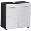 trendteam smart living Line Bad:Ko.Sardegna Rauchsilber Melamin,Fr.Weiß Hochglanz Tiefzieh,Waschbeckenunterschrank Arredamenti, Legno ingegnerizzato, Bianco Lucido/Argento fumé, Taglia Unica