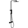 Parama Colonna doccia soffione 20,5x20,5 cm in ABS finitura nera opaca | Serio