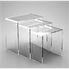 Petrozzi Tris 3 Sgabelli in Plexiglass Trasparente