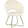 Totò Piccinni Poltrona SATURNO di Design in Velluto con piedini in Metallo (Beige)