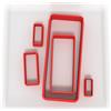 Custom Cutters Set di 5 formine rettangolari in plastica per cottura, fondente, argilla, pasticceria, glassa, gioielli (1,5/2/3/5/8 cm) v2