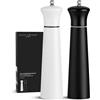Black Sweden Home Macina Sale e Pepe in Legno - Set Sale e Pepe Elegante - Macinino per Pepe con Design Nero e Bianco - Macina Spezie in Ceramica - Nordic Style - Perfetto per Tavola Moderna