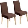 LANSHENG Coprisedie, Elasticizzato Coprisedie con Schienale, Moderno Coprisedia Lavabile Estraibile, Fodere Coprisedie Universale per Sala da Pranzo Cucina, Coperture per Sedie (Marrone, 2 Pezzi)