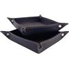 Diko.style® Set 2 Vassoi 24cm Svuotatasche da Ingresso in Pelle PU | Corridoio, Camera Da Letto e Scrivania | Vassoio per Gioielli | Cioccolato | Vassoio Organizzatore