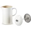 Le Creuset Coffee Press in gres vetrificato con Pressa in Acciaio Inox, 1 L, Meringue, 60706087160003