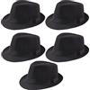 Geebuzz Confezione da 5 cappelli Fedora a tesa corta, per uomini e donne, classici estivi, da spiaggia, da sole Panama Gatsby Fedora, Confezione da 5 pezzi, colore, Medium-Large