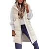 Kobilee Smanicato Donna Lungo Leggero Lavoro Caldo Senza Maniche Trapuntato Invernale Giubbotto Smanicato Imbottita con Cappuccio Cotone Elegante Piumino Smanicato Giacca Gilet