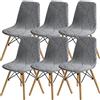 SHENGYIJING Set di 2/4/6, Stile Shell Sedia da pranzo Mid Century Moderna Sedia Sipcover, Sedie da pranzo coprisedili (Grigio chiaro1,6 Pieces)
