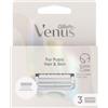 Gillette Venus Satin Care For Pubic Hair & Skin Cofanetti lame di ricambio 3 pezzi per donna