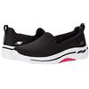 Skechers Go Walk Arch Fit-Grateful, Sneakers Donna, Nero/Rosa, 37.5 EU Larga