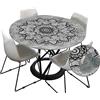 Morbuy Tovaglia Rotondo in Poliestere con Bordo Elastico, Mandala Stampa Lavabile Tovaglie da Tavola Impermeabile Tovaglia per Salotto Pranzo Giardino Decorazione (Antracite,180cm)