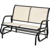 Outsunny Dondolo da Giardino a 2 Posti in Metallo e Tessuto Beige - Outsunny