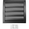 H&C VENT Griglia di ventilazione rettangolare, 190 x 190 mm, con protezione dagli insetti e lamelle (Ø 125 mm, antracite) - Griglia di protezione dalle intemperie per la copertura esterna - Griglia di
