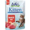 LifeCat Natural per Gatti Kitten da 70 gr Gusto Manzo