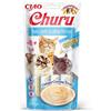 INABA Churu Snack per Gatti Cremoso con Tonno e Capesante - 1 Pack (4 Stick x 14gr) - Cibo per Gatti da Leccare, Sano e Delizioso - Snack Gatto Senza Conservanti o Coloranti Artificiali, Grain-Free
