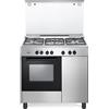 Delonghi FMX95B5ED Cucina a Gas 5 Fornelli con forno Elettrico da 90 cm Acciaio inossidabile