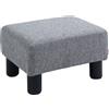 HOMCOM Pouf Poggiapiedi in Tessuto Effetto Lino Imbottito, 40x30x24cm, Grigio|Aosom