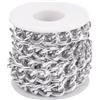 Boutigem Catene a maglia barbazzale in alluminio, non saldate, intrecciate, 2 m, 17 x 13 x 3 mm, per la creazione di gioielli fai da te