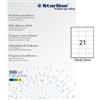 STARLINE Etichette adesive - in carta - permanenti - 70 x 42,3 mm - 21 et-fg - 100 fogli - bianco - Starline (unità vendita 1 pz.)