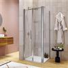 DEGHI Box doccia 80x80 apertura saloon con vetro anticalcare opaco e profilo cromo 195h - Lost