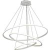 minifair Lampada a Sospensione da Cucina,Lampada a Sospensione LED da Soggiorno Dimmerabile 3 Anelli Diametro 40/60/80 cm Lampada a Sospensione in Ferro Battuto Acrilico,Bianco