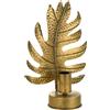 Baroni Home Lampada da Tavolo Dorata in Ferro, Lampada da Comodino di Design, Abat Jour Colorata Oro, Monstera, 21x11x35 cm