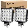 PICAA 2pcs Mini Faro da Lavoro Led Fuoristrada, 3.3 Pollici 48W 12v 24v Luci Fari Fendinebbia per Auto Off Road 4x4 Trattore SUV ATV Camion, Spot Fascio Bianca 6000K