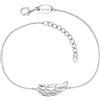 Engelsrufer ERB-FLYWING - Bracciale da donna in argento sterling con ciondolo a forma di ali e chiusura a moschettone, lunghezza regolabile, dimensioni: 17 + 3 cm, senza nichel, colore: Nero, Eine