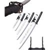 57 SPECIAL REPLICAS White Dragon Sword Set - Spada Katana Vero Metallo Wakizashi, Tanto - Spada Samurai in Acciaio - Spade Samurai come Decorazione Anime - Spada Giapponese con Supporto per Spada HK1101