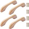 NAKUPENDA 4Pcs Maniglia in Legno Maniglie Dell'armadio in Legno Maniglia del Cassetto Mobili in Legno Maniglia Della Porta per la Cassetto Dell'armadio Lunghezza Complessiva 126mm(Piatto)