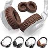 Voarmaks Cuscinetti di ricambio spessi in morbida pelle proteica, compatibili con cuffie DJ Pioneer HDJ CUE1 Cue One, HDJ500 (marroni L, R)
