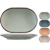 H&H 9000520 Piatto Ovale Pearl, Porcellana, Multicolore, 28 cm