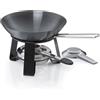kela Wok in ghisa18 cm JOY, mini wok con wok da tavolo, rechaud e bruciatore per pasta, piccolo wok a induzione, padella wok da 0,35 l, senza PFAS