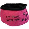 Cantini Pet Shop Ciotola in stoffa pieghevole e tascabile per acqua o cibo Laky - Ciotola per cani e gatti - Accessori per animali domestici - Pet travel water bowl. (Fuxia)