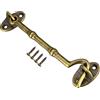 QUARKZMAN 4.1 Cabina Gancio x 1 pz Vintage Decorativo Ottone Gancio Occhio Chiusura con Fissaggio Viti per Cancello Finestra Scorrevole Porta, [Bronzo]