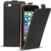 Verco Flip Cover per iPhone SE, iPhone 5S Custodia verticale Flip Case compatibile con Apple iPhone 5 / 5S / SE, Nero