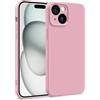 MyGadget Cover per Apple iPhone 15 - Custodia in Silicone Morbido a Doppio Strato - Case con Protezione Fotocamera & Fodera Interna Antigraffio - Rosa pallido