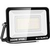 PICAA Faretto LED da Esterno, 200W Faro da Lavoro a LED Bianca Caldo, luce di sicurezza LED,Proiettore Super Luminoso, Proiettore da Costruzione per Campeggio, Riparazione Auto, Escursionismo e Pesca