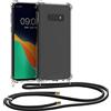 kwmobile Custodia Compatibile con Samsung Galaxy S10e Cover - Back Case in Silicone TPU - Protezione Smartphone con Cordino - Trasparente/Nero