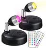 Klarlight Mini RGB Faretto a Batteria con Telecomando Faretti LED Interni Senza Fili LED Spot 13 Colori Luce Illuminazione per Pittura Gabinetto Arte Esposizione Freccette Party, 2-Pack Nero