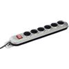 Unitec 44146 - Torrette Elettriche, Prolunga Ciabatta a 6 Ingressi con Interruttore Silver - Line