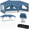 WOLTU Gazebo Pieghevole da Giardino, Gazebo Impermeabile Pop Up da 3x6m con Pannelli Laterali, Tendone da Esterno, Altezza Regolabile, Protezione UV, con Custodia Blu