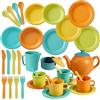 AOLEVA Set da Tè Giocattoli da Cucina per Bambini, Accessori Cucina Bambini, Set Cucina Gioco di Ruolo Regalo per Ragazzi Ragazze 3 4 5 Anni